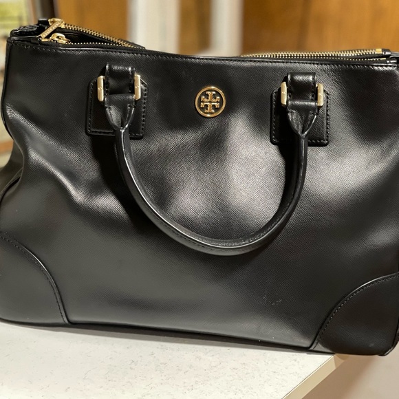 TORY BURCH Bag Tote Leather Purse- Black-Does Not Come With Cross Strap - Picture 6 of 16
